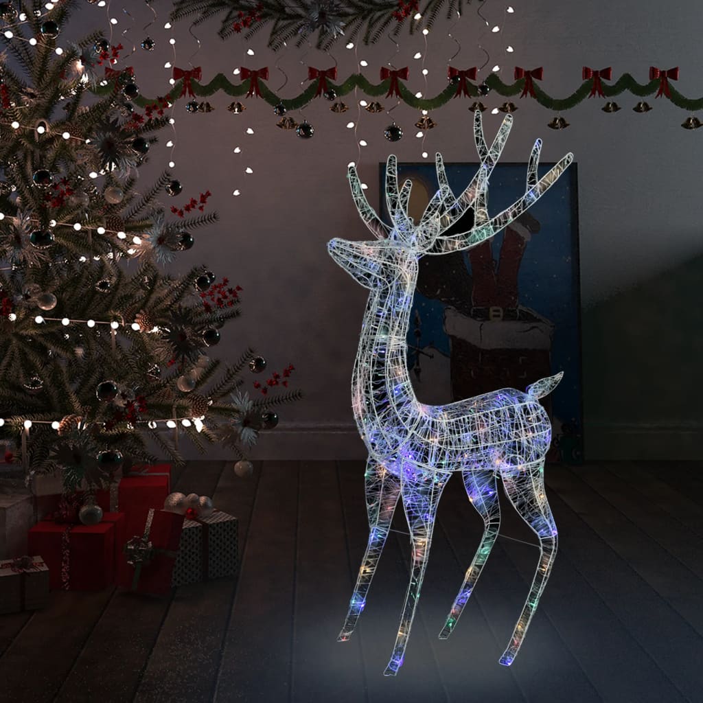 Vetonek Reno navideño acrílico XXL 250 LEDs de colores 180 cm