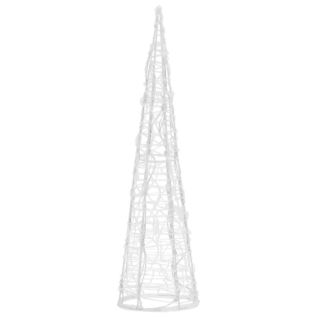 Pirámide decorativa cono acrílico luces LED blanco cálido 60 cm