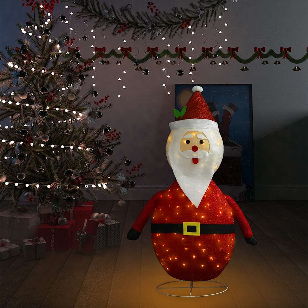 Papá Noel de Navidad decorativo con LED tela lujosa 120 cm