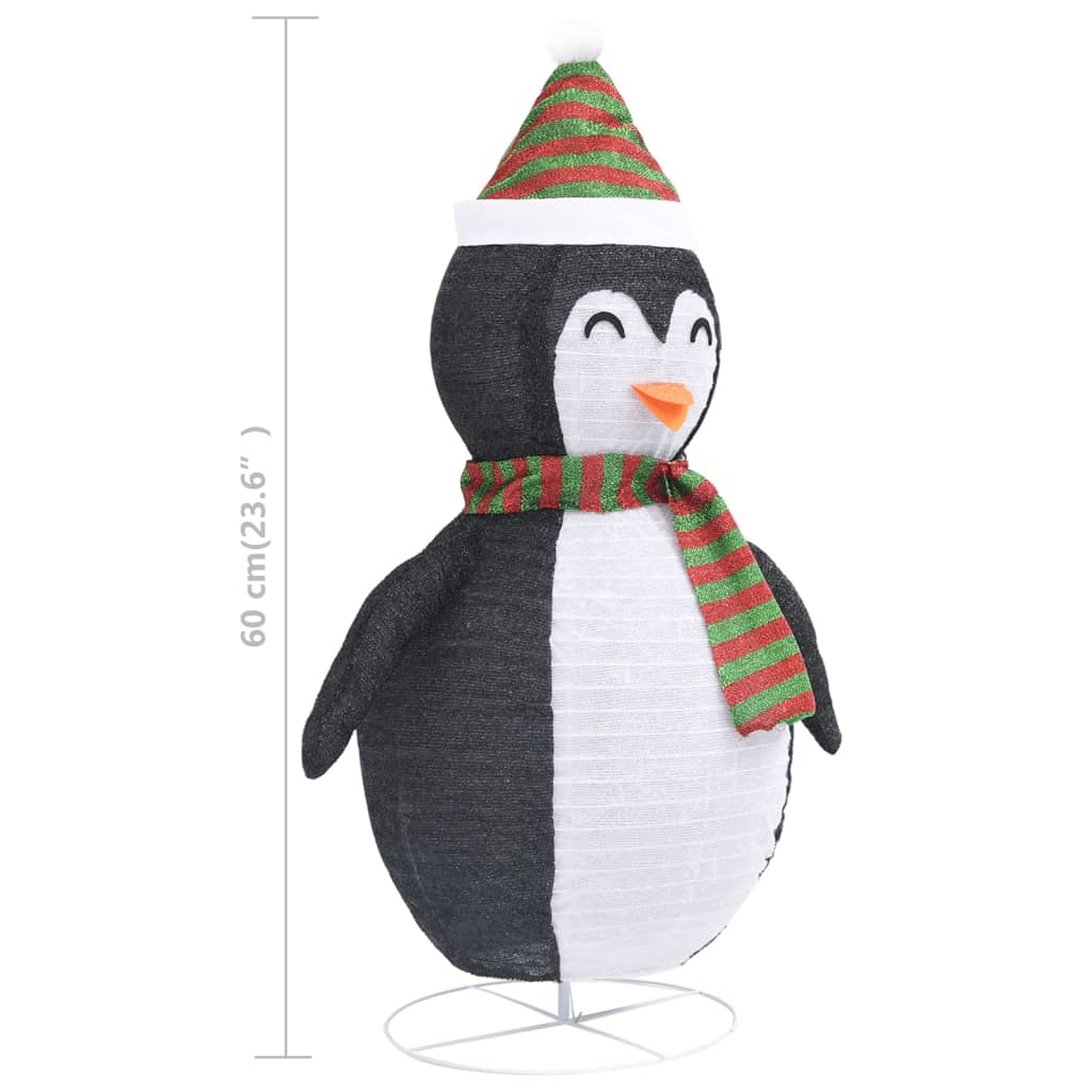 Pingüino de Navidad decorativo con LED tela lujosa 60 cm