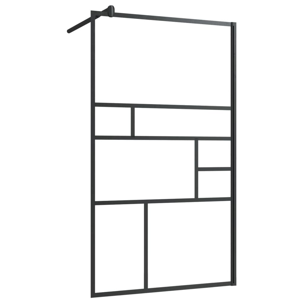 Mampara ducha accesible vidrio ESG transparente negro 90x195 cm vidaXL