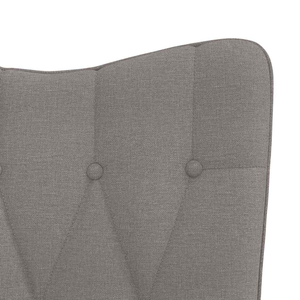 Sillón de relax con reposapiés de tela gris taupé vidaXL