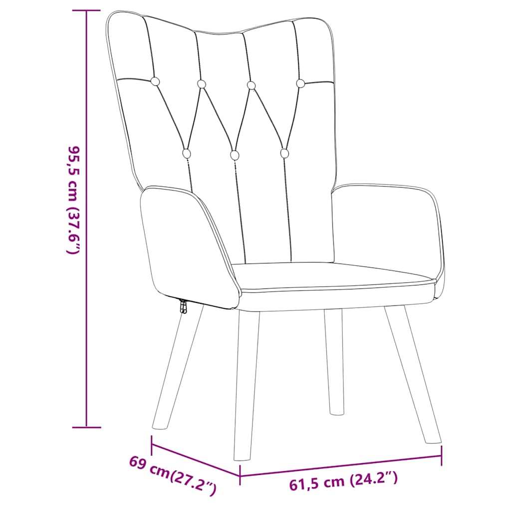 Sillón de relax con reposapiés de tela gris taupé vidaXL