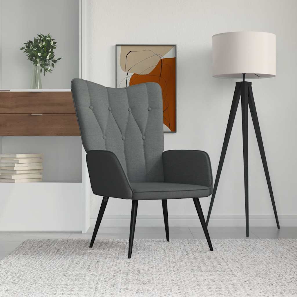 Vetonek Sillón de relax de tela gris oscuro