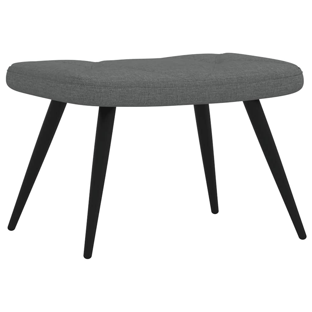 Sillón de relax con taburete tela gris oscuro vidaXL