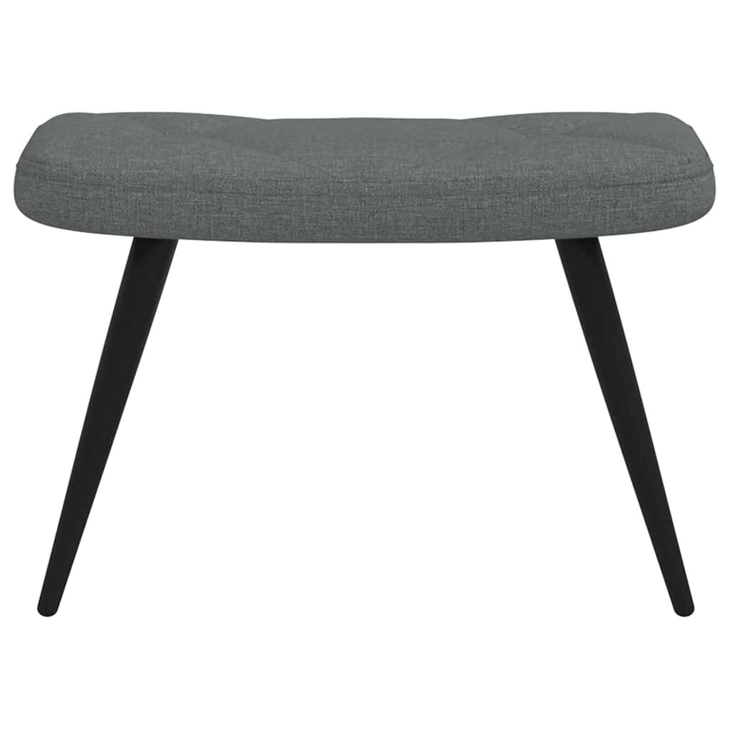 Sillón de relax con taburete tela gris oscuro vidaXL