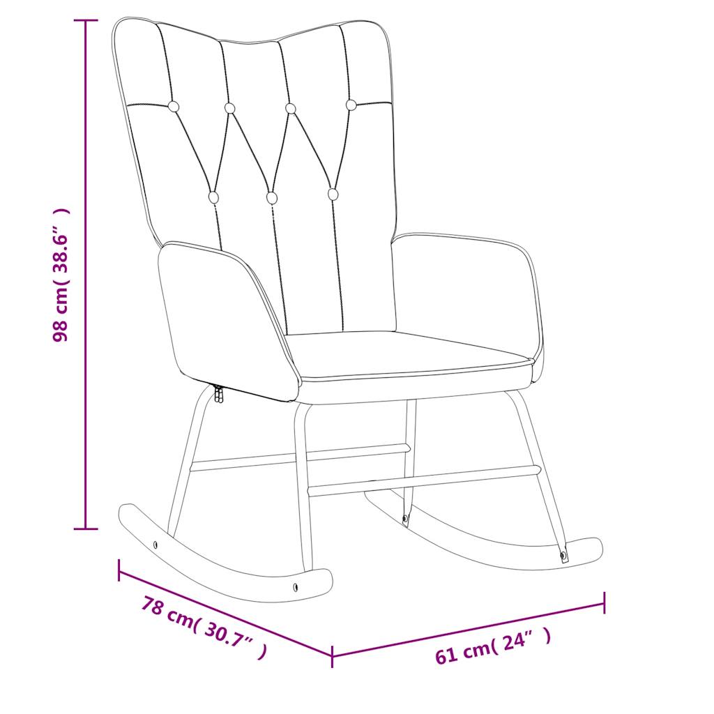 Silla mecedora de tela gris claro vidaXL