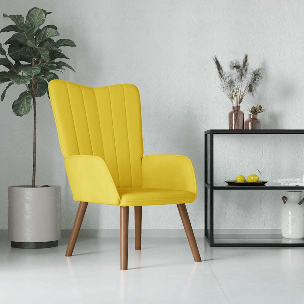 Vetonek Sillón de relax de terciopelo amarillo mostaza