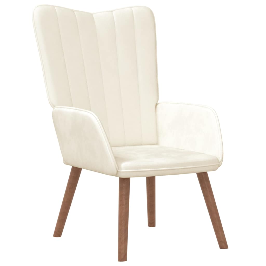 Sillón de relax de terciopelo blanco crema vidaXL