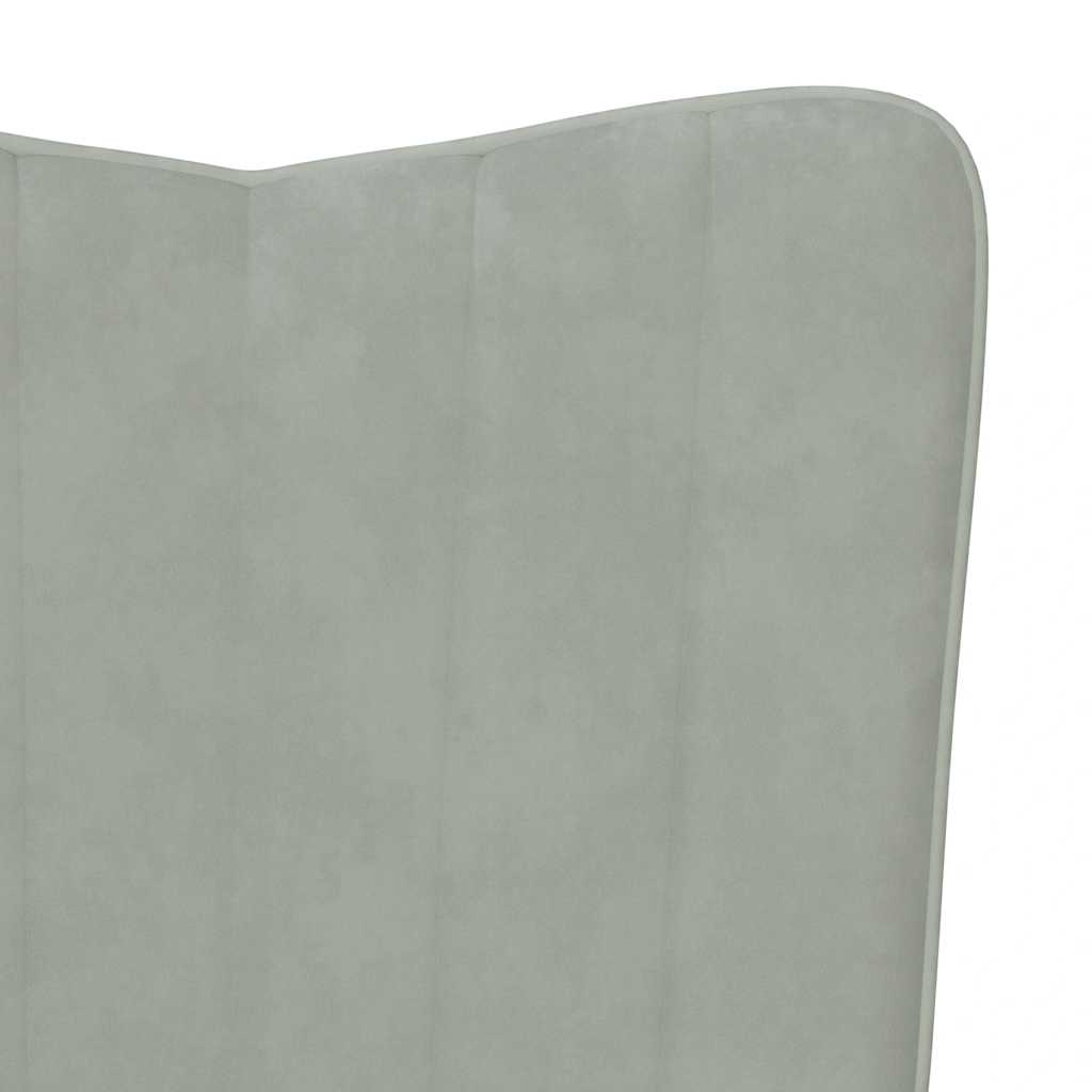 Sillón de relax con taburete de terciopelo gris claro vidaXL