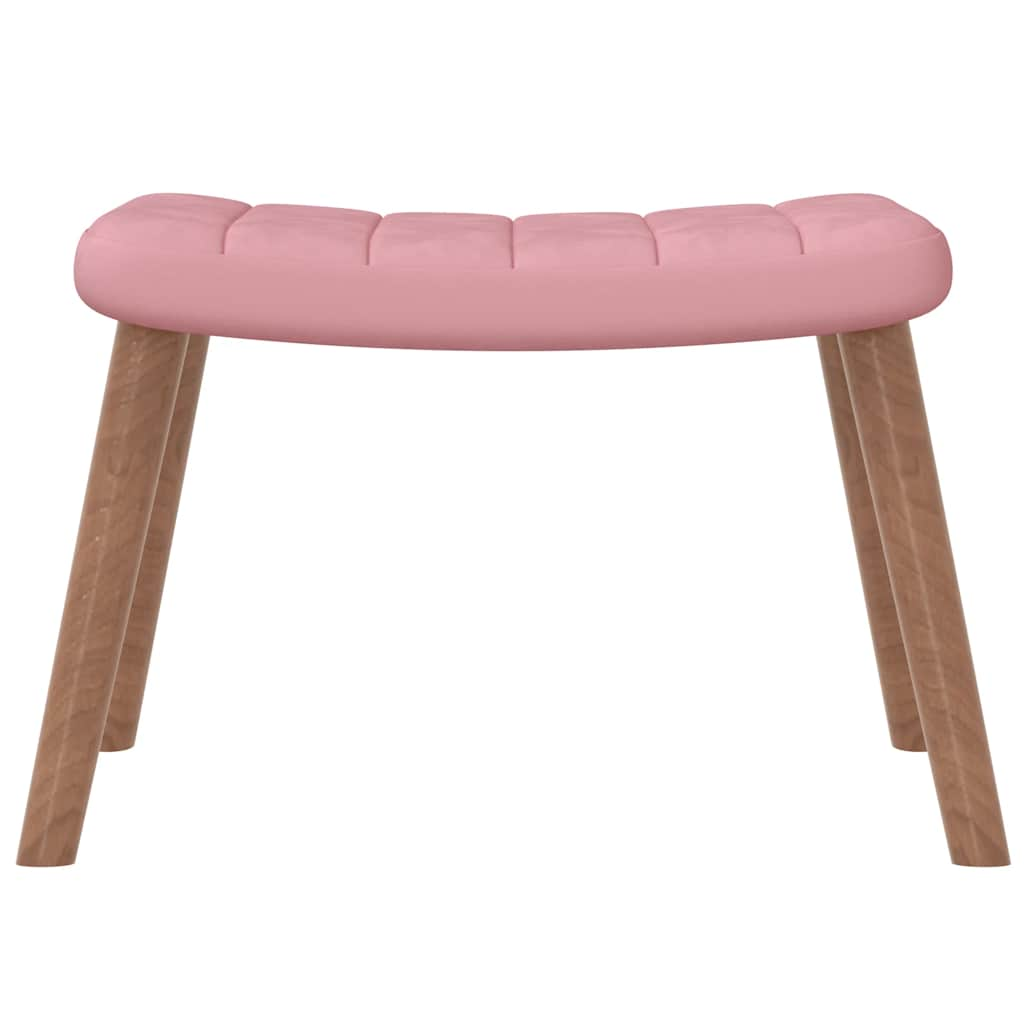 Sillón de relax con taburete terciopelo rosa vidaXL