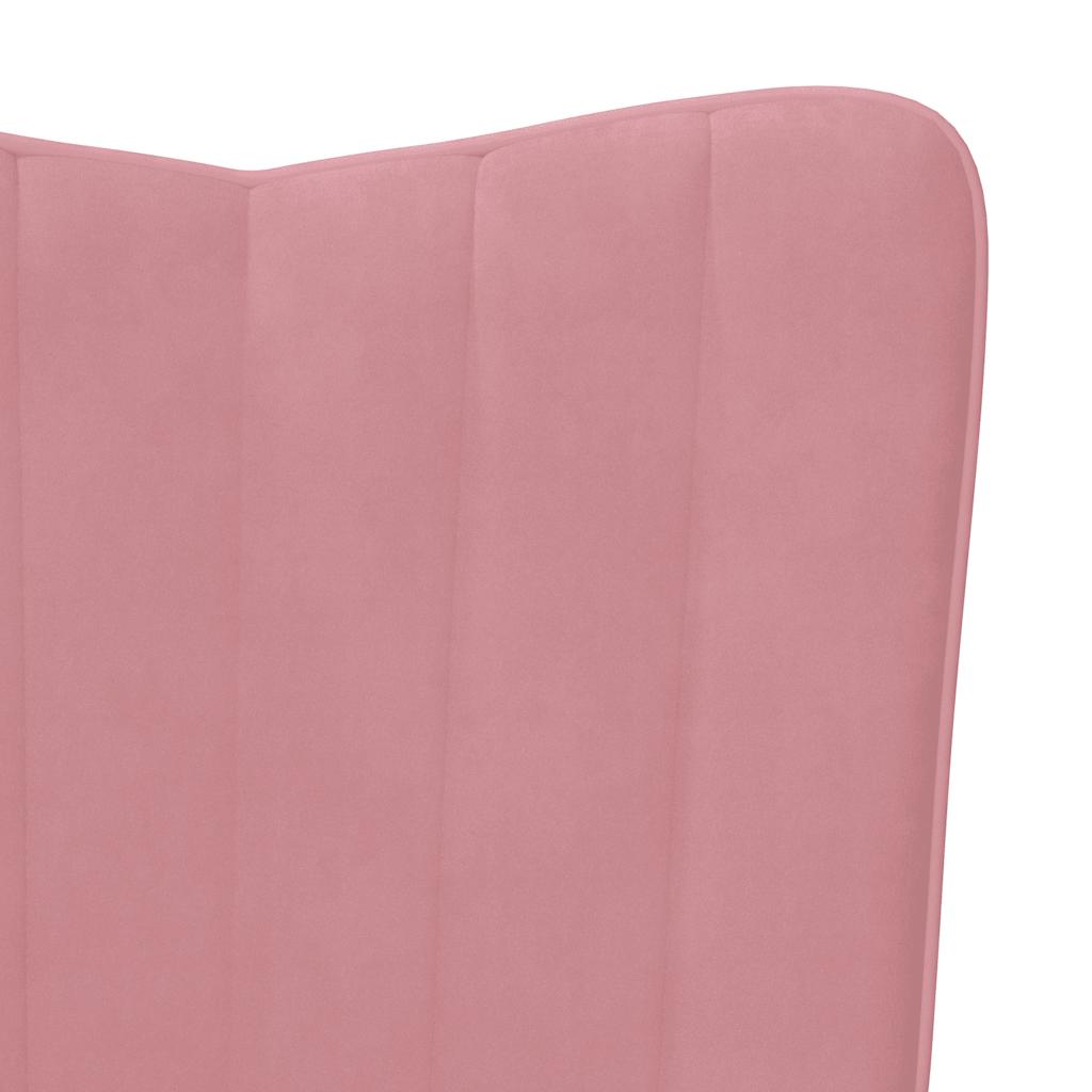 Sillón de relax con taburete terciopelo rosa vidaXL