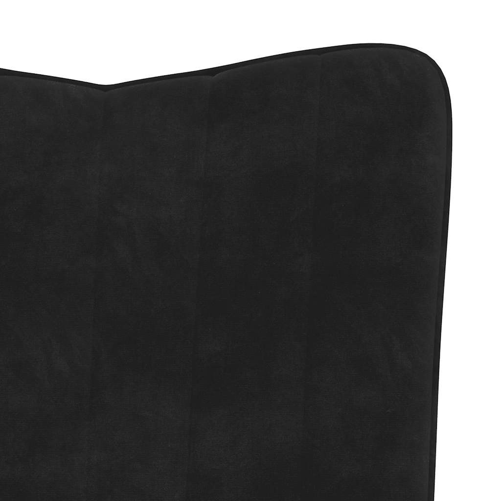 Sillón de relax con taburete terciopelo negro vidaXL