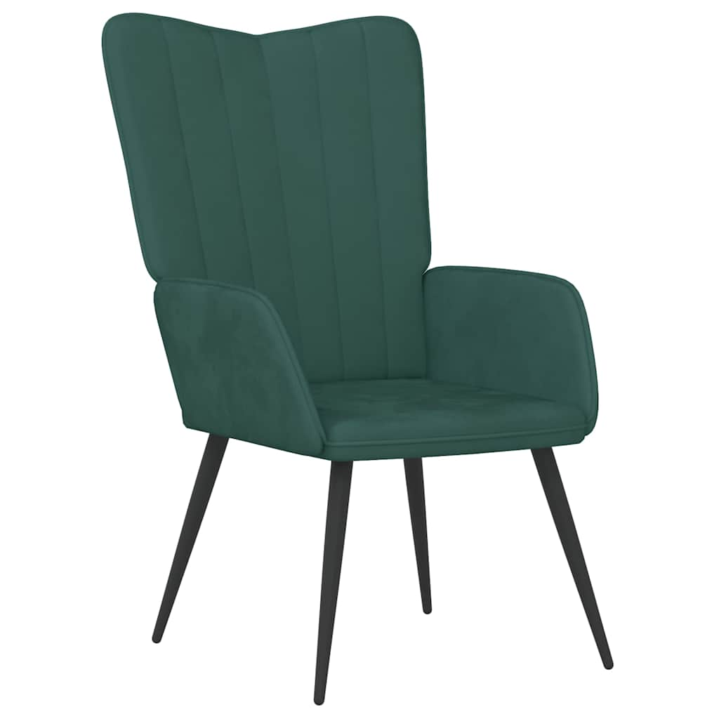 Sillón de relax de terciopelo verde oscuro vidaXL