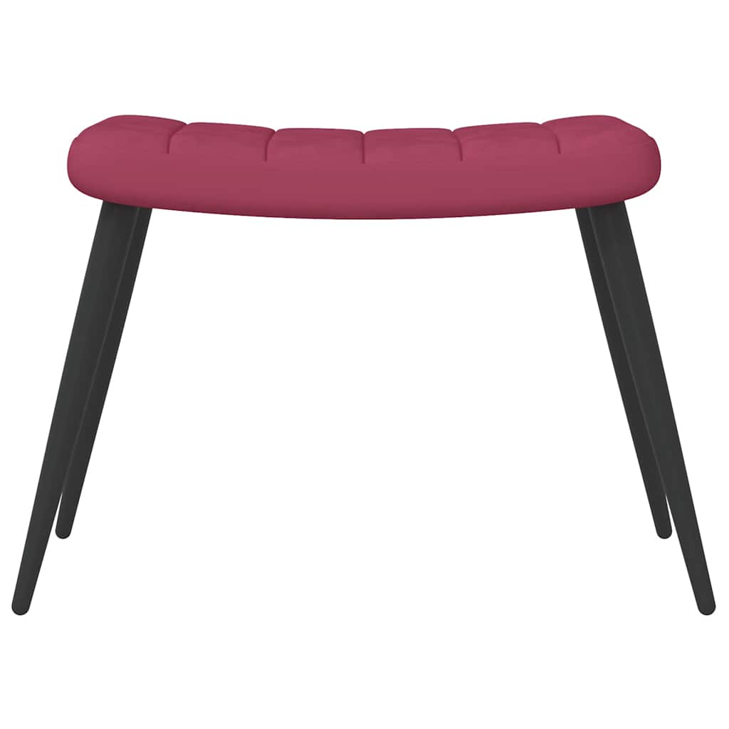 Sillón de relax con taburete terciopelo rojo tinto vidaXL