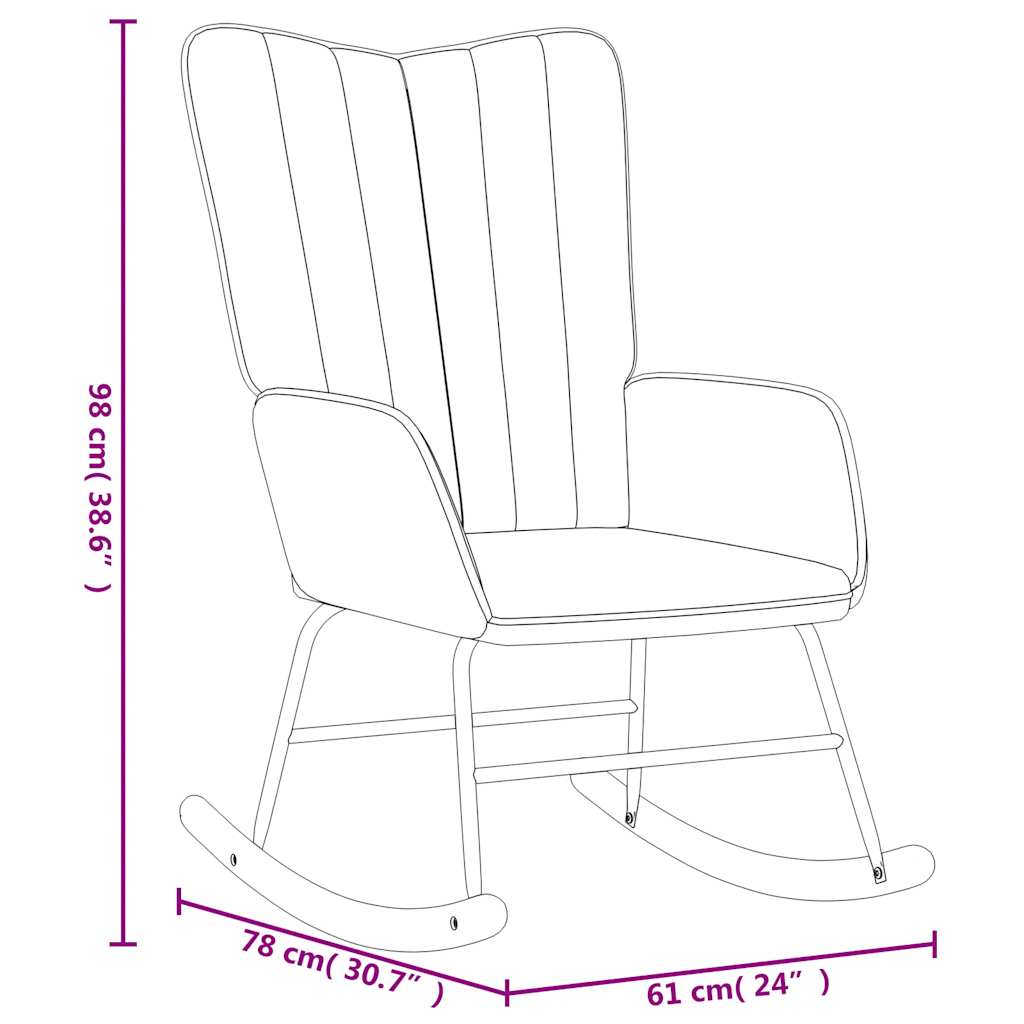 Silla mecedora con reposapiés terciopelo verde oscuro vidaXL