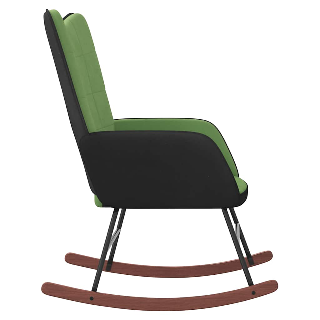 Silla mecedora de terciopelo y PVC verde claro vidaXL