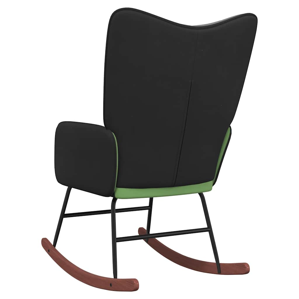 Silla mecedora de terciopelo y PVC verde claro vidaXL