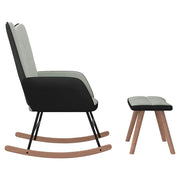 Relaxation armchair with stool light gray velvet and pvc v2571 - Vetonek