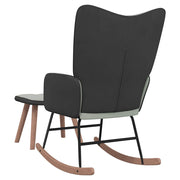 Relaxation armchair with stool light gray velvet and pvc v2571 - Vetonek