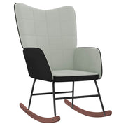 Relaxation armchair with stool light gray velvet and pvc v2571 - Vetonek