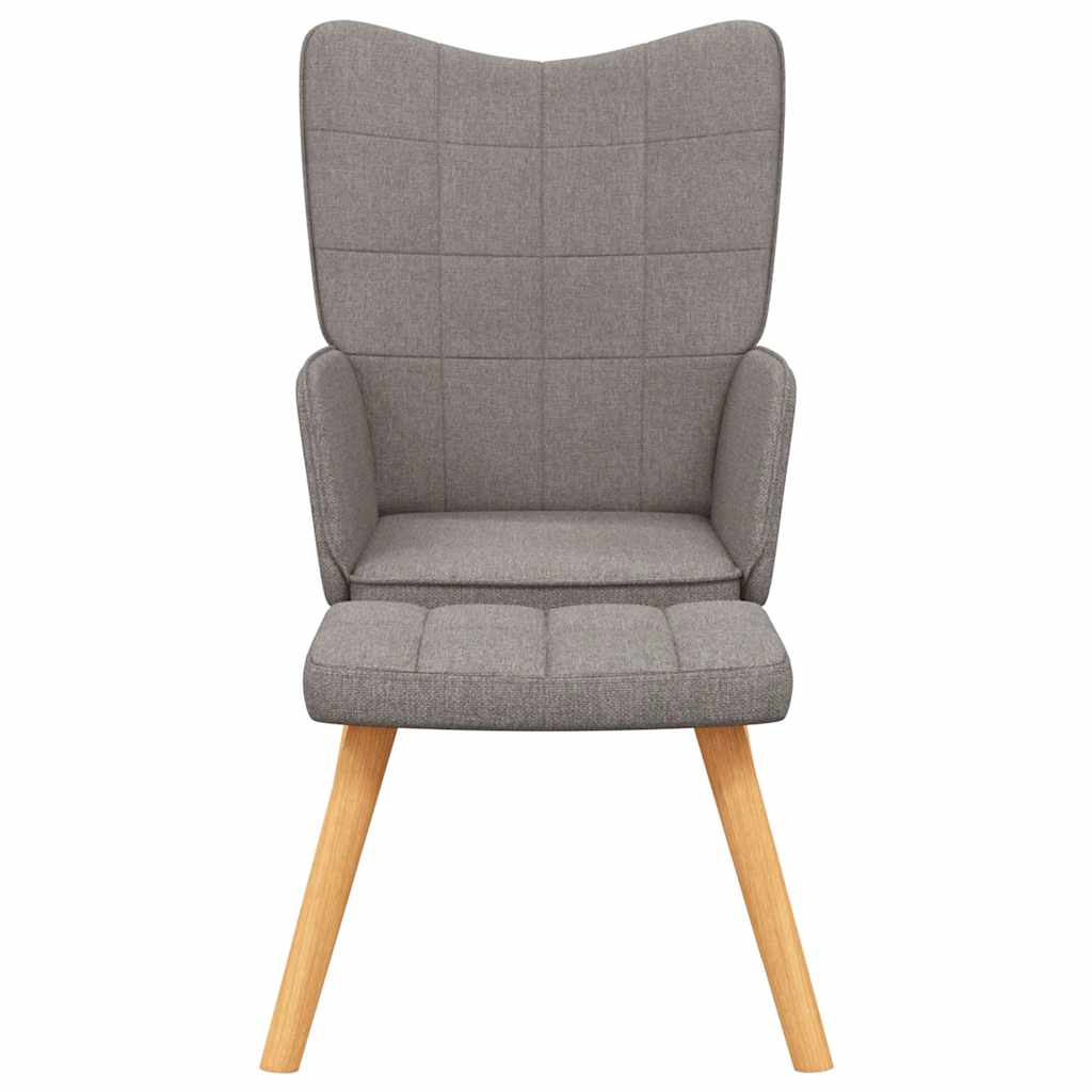 Relax armchair with Taupé gray fabric footrest