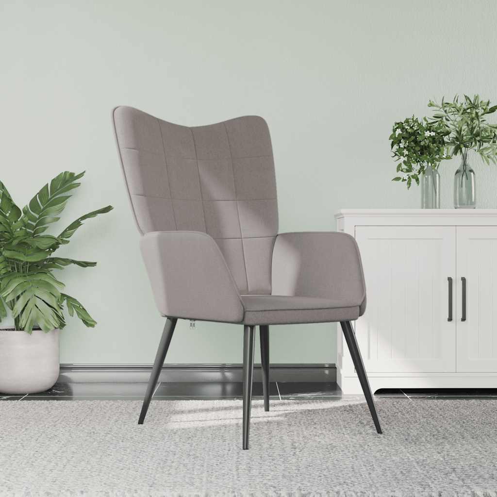 Vetonek Sillón de relax de tela gris taupe