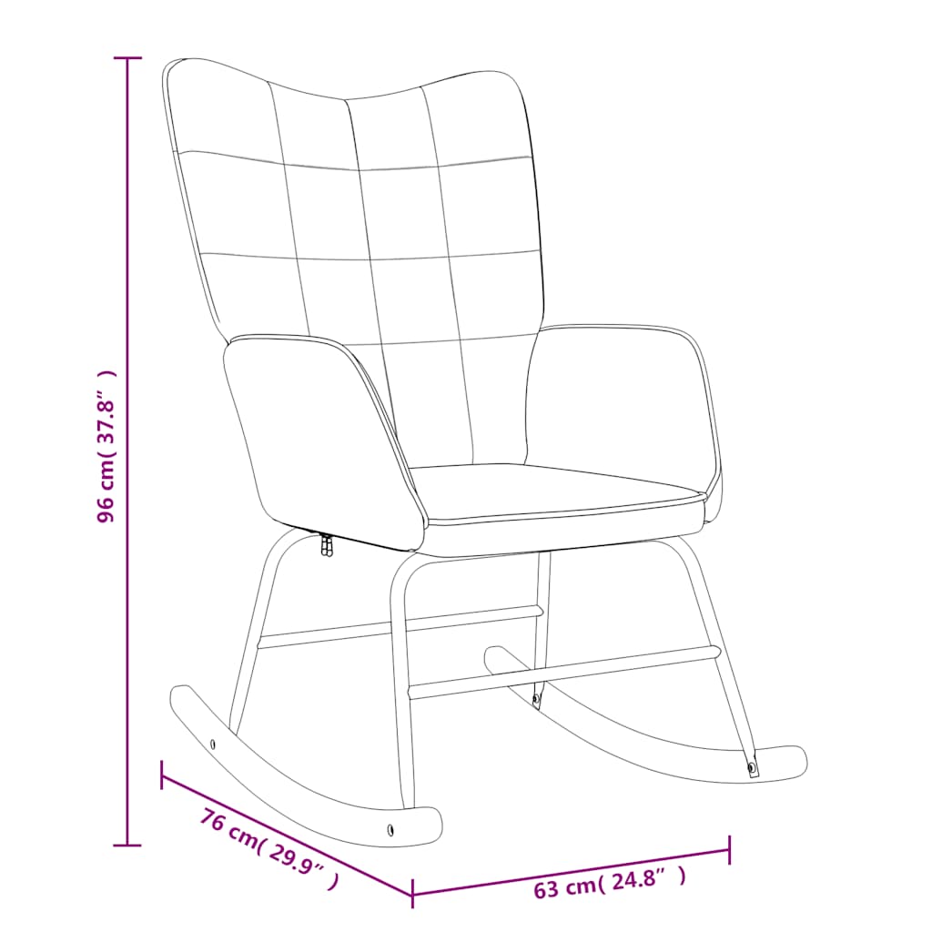 Silla mecedora de tela gris claro vidaXL