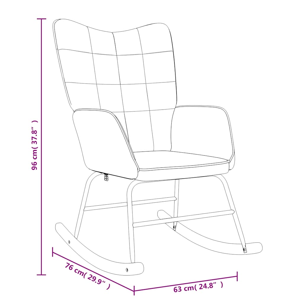 Silla mecedora de tela azul vidaXL