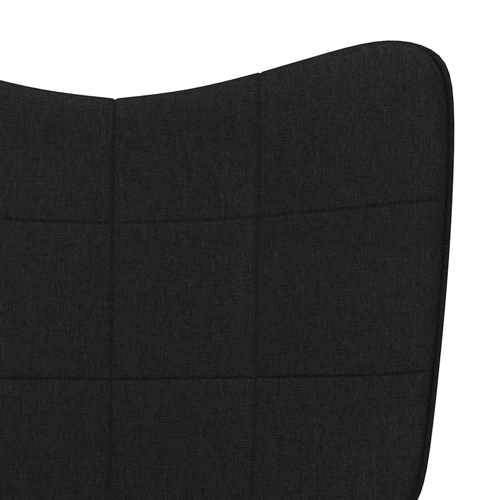 Silla mecedora con reposapiés tela negro vidaXL