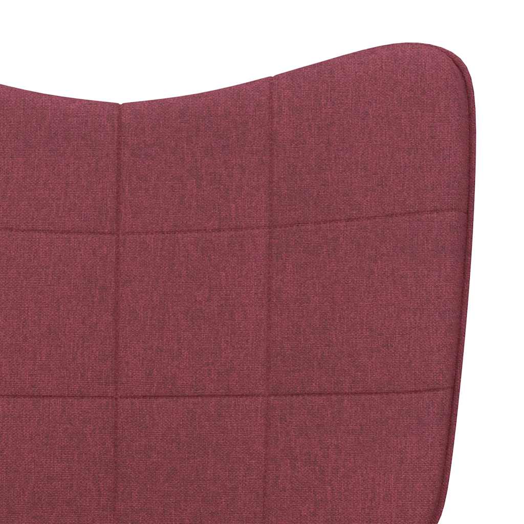 Silla mecedora con reposapiés tela rojo tinto vidaXL