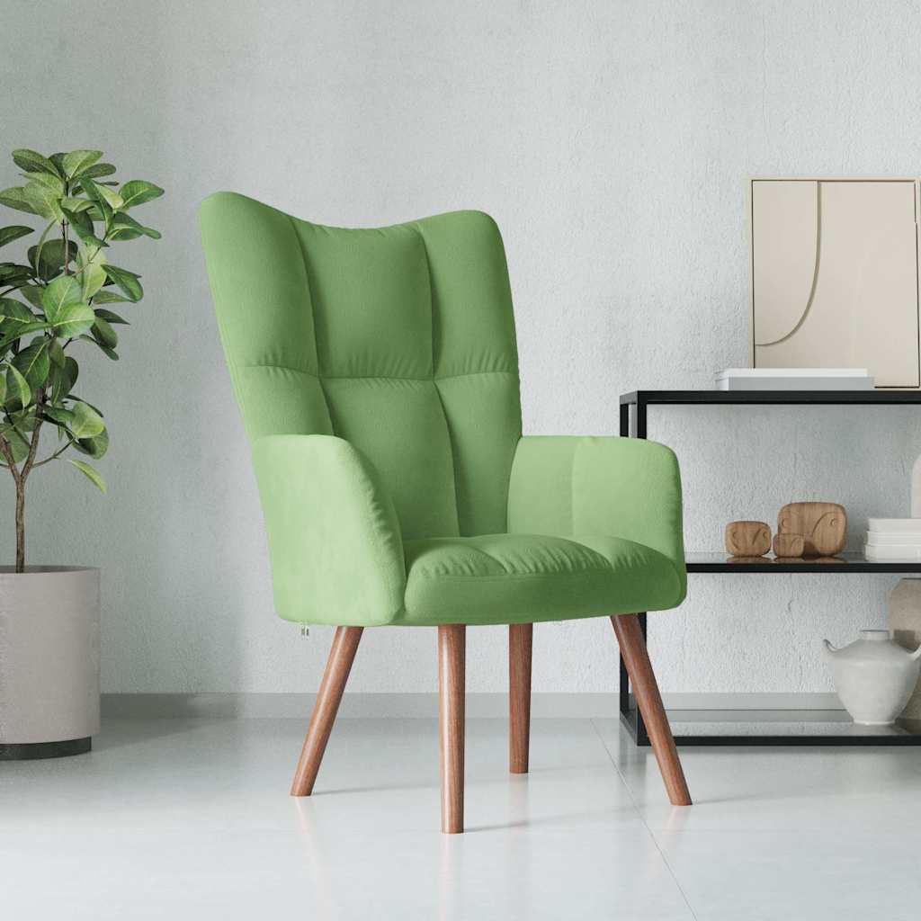 Vetonek Sillón de relax de terciopelo verde claro