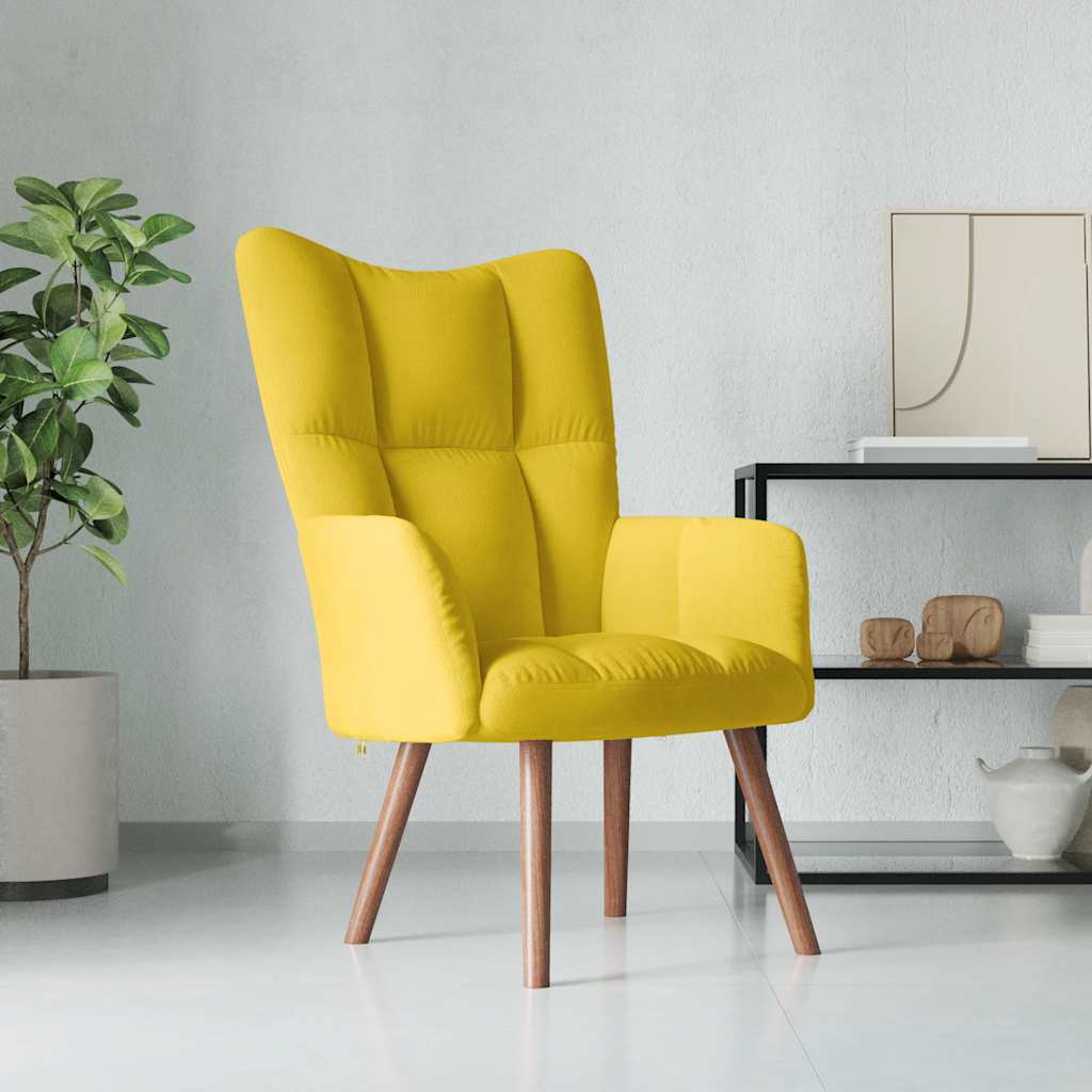 Vetonek Sillón de relax de terciopelo amarillo mostaza