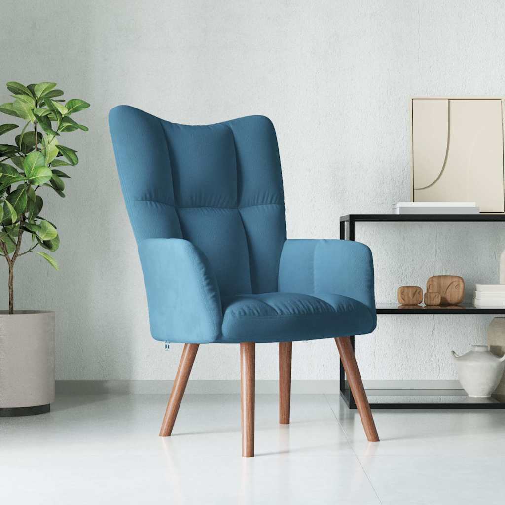 Vetonek Sillón de relax de terciopelo azul