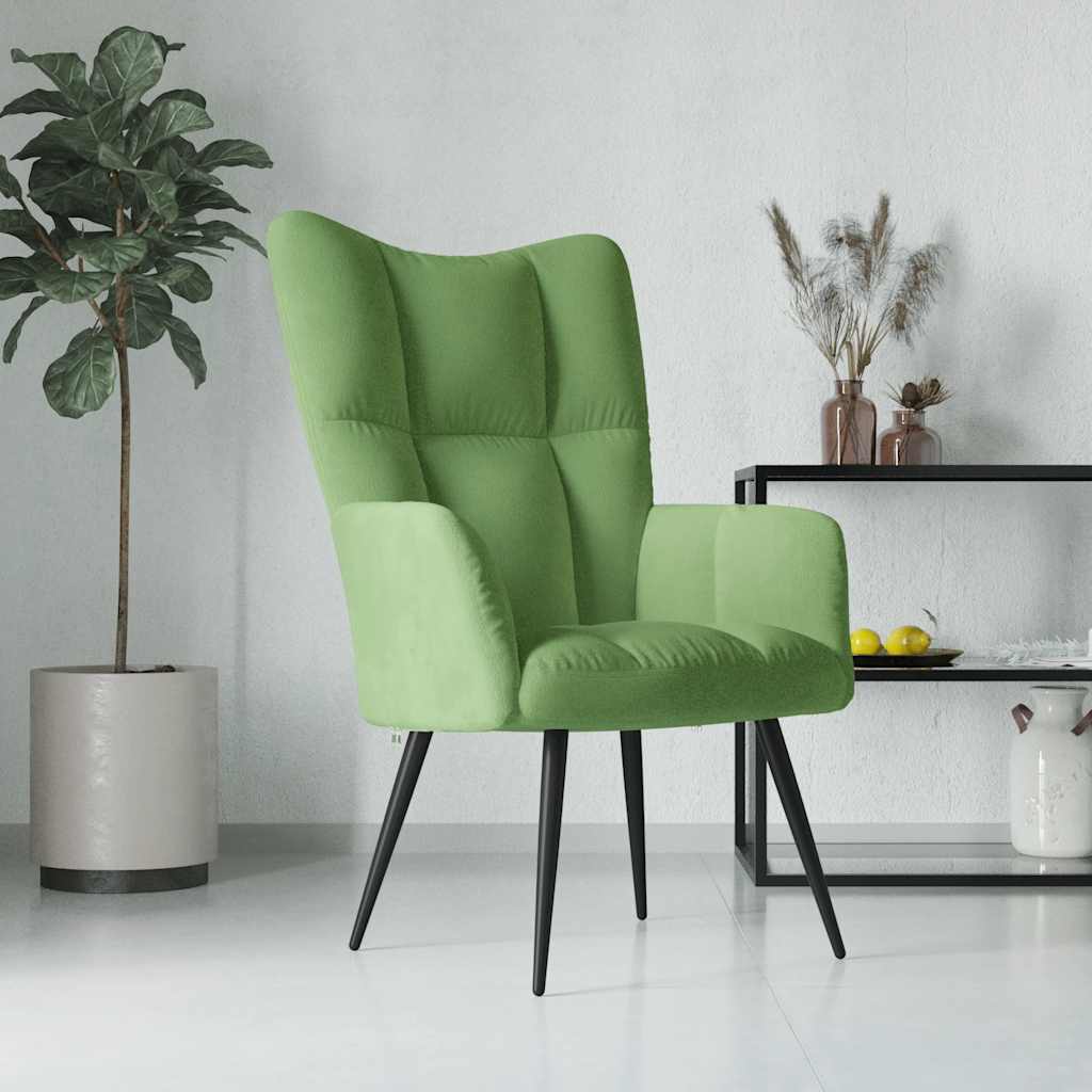 Vetonek Sillón de relax de terciopelo verde claro