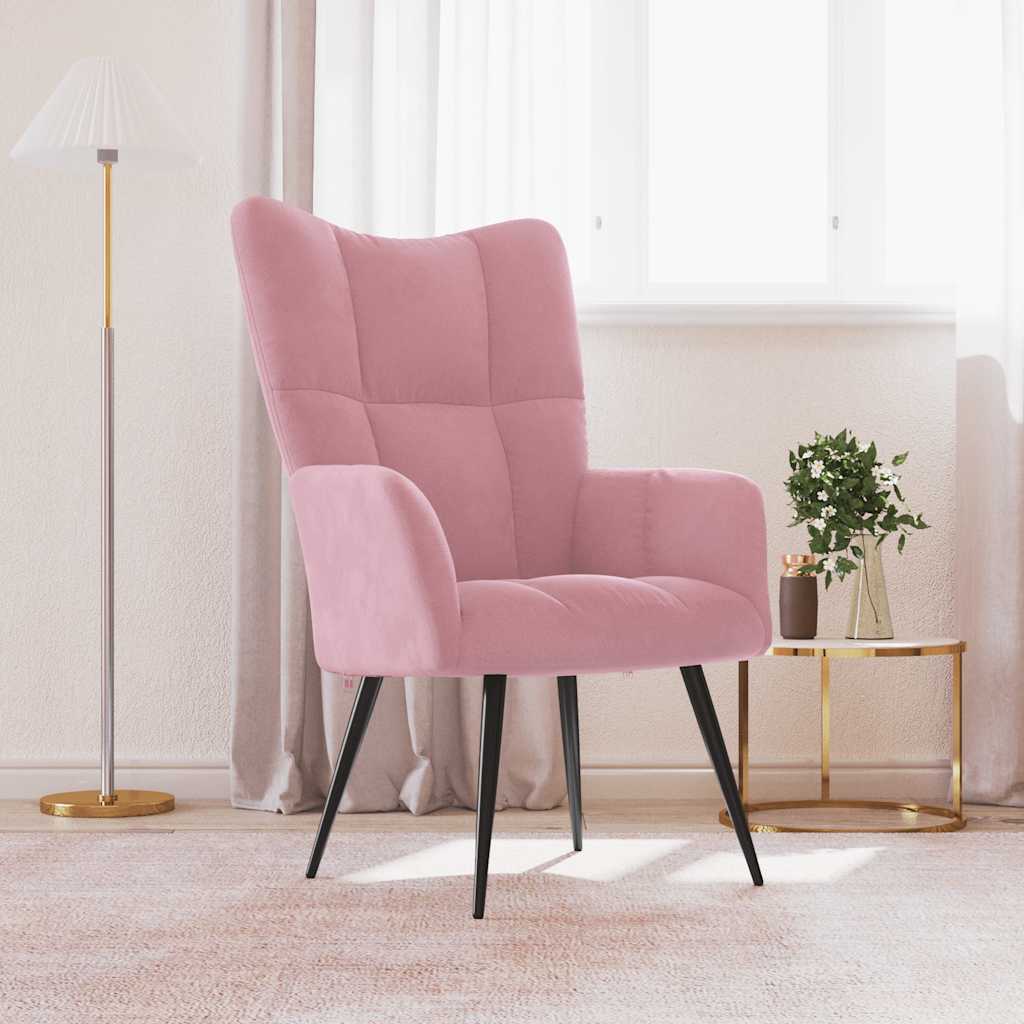 Vetonek Sillón de relax de terciopelo rosa