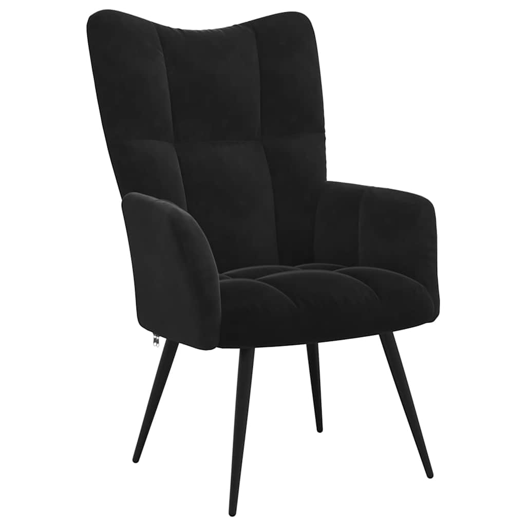 Vetonek Sillón de relax de terciopelo negro