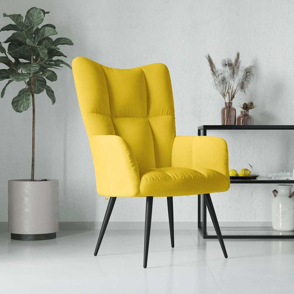 Vetonek Sillón de relax de terciopelo amarillo mostaza