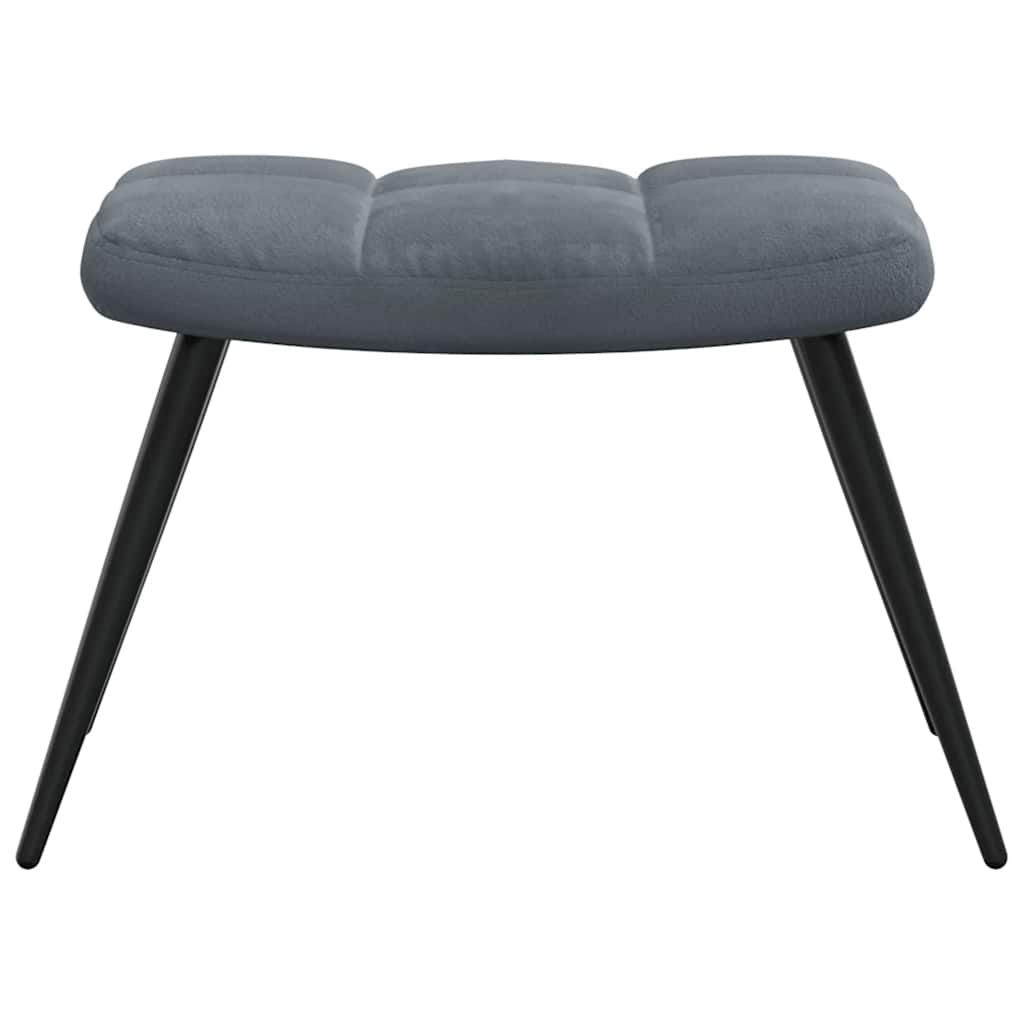 Sillón de relax con taburete terciopelo gris oscuro vidaXL