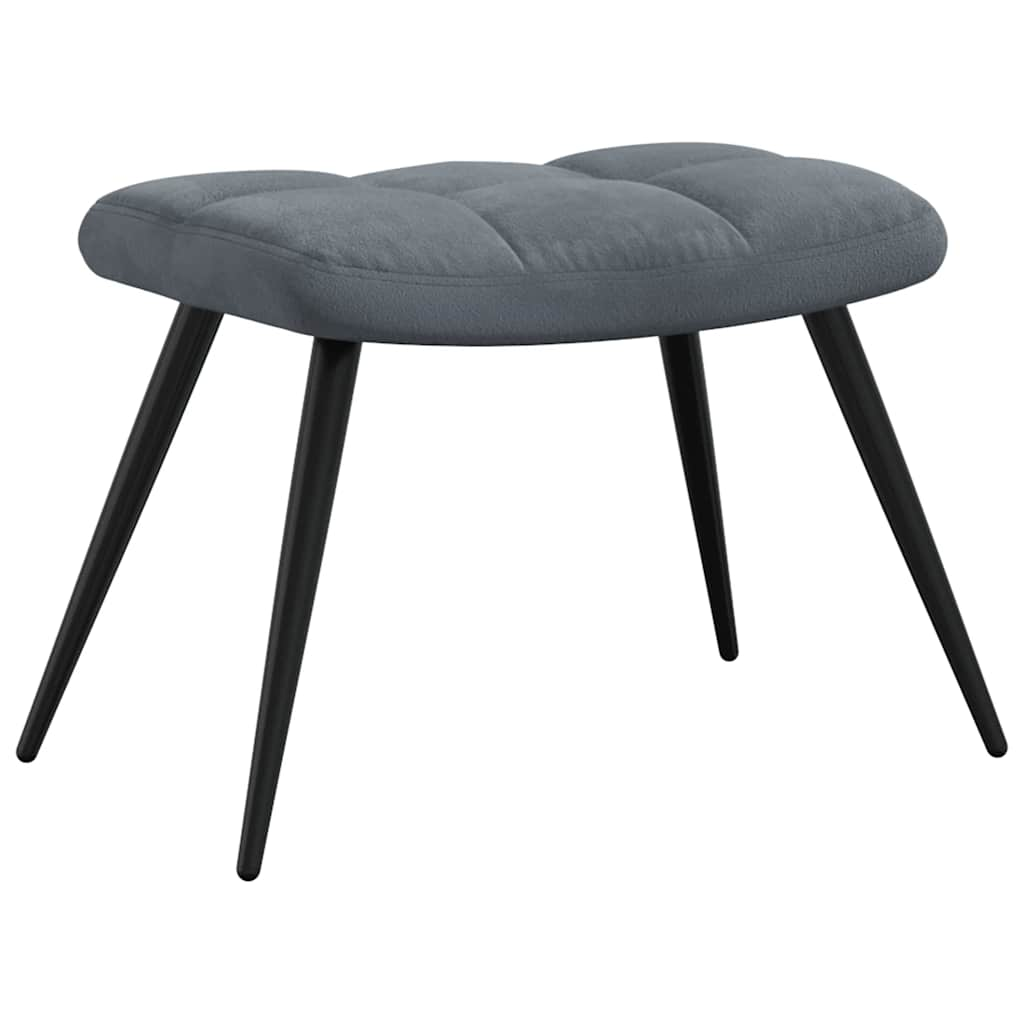 Sillón de relax con taburete terciopelo gris oscuro vidaXL