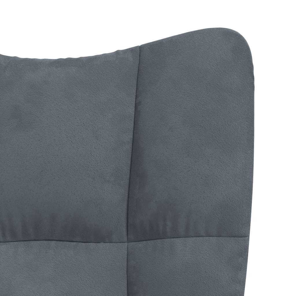 Sillón de relax con taburete terciopelo gris oscuro vidaXL