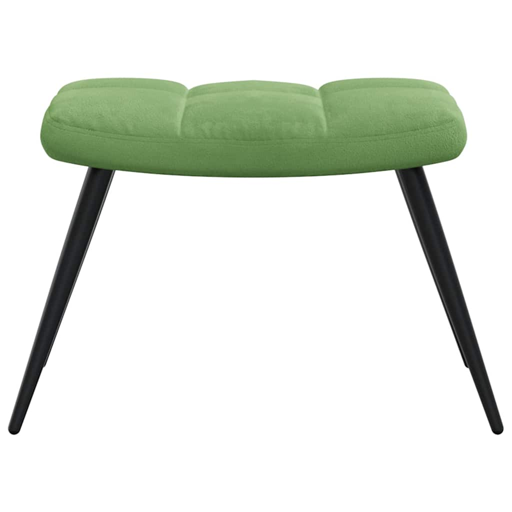 Sillón de relax con taburete terciopelo verde claro vidaXL