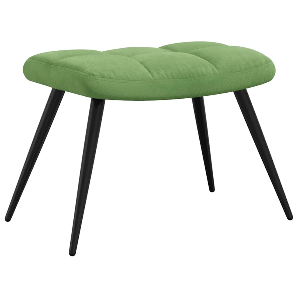 Sillón de relax con taburete terciopelo verde claro vidaXL