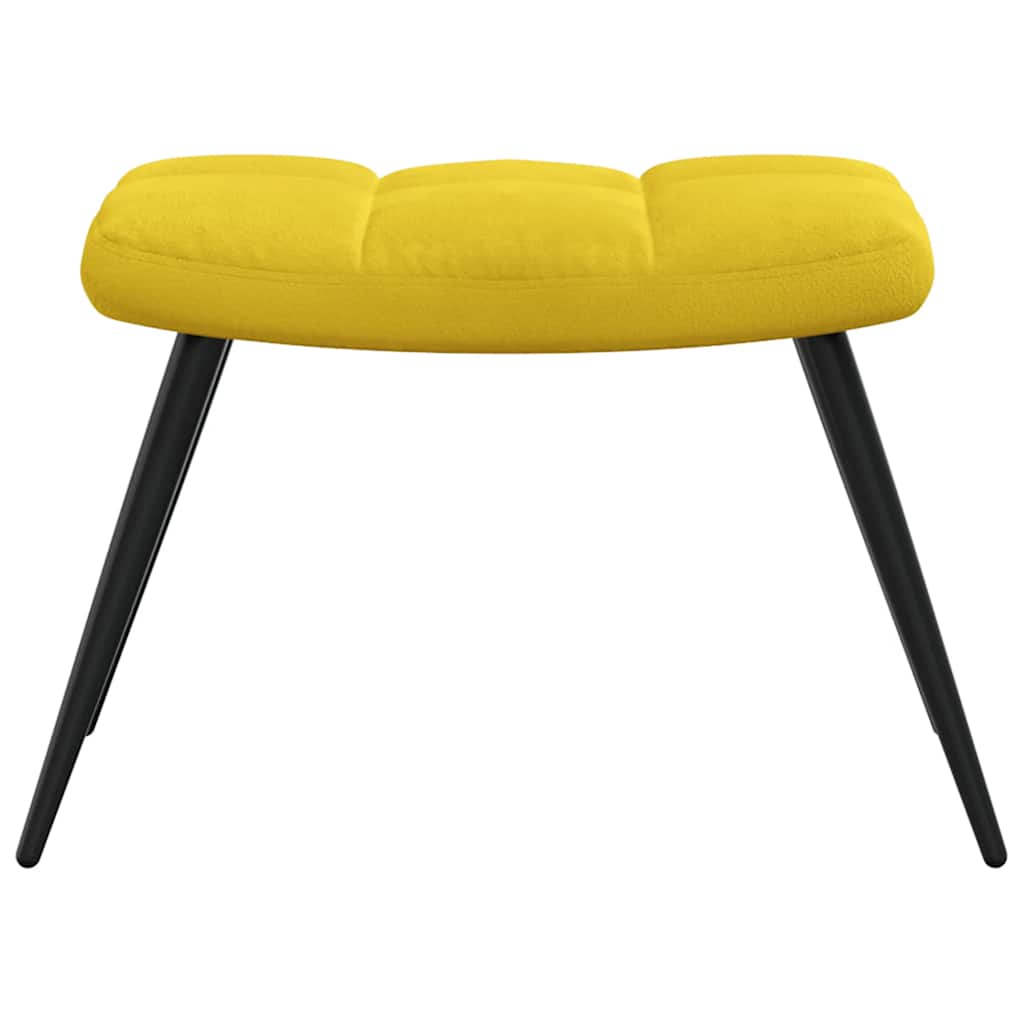 Sillón de relax con taburete terciopelo amarillo mostaza vidaXL