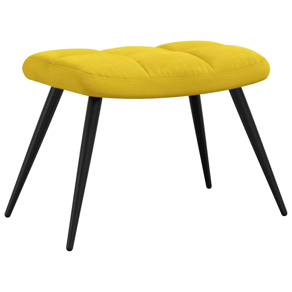 Sillón de relax con taburete terciopelo amarillo mostaza vidaXL