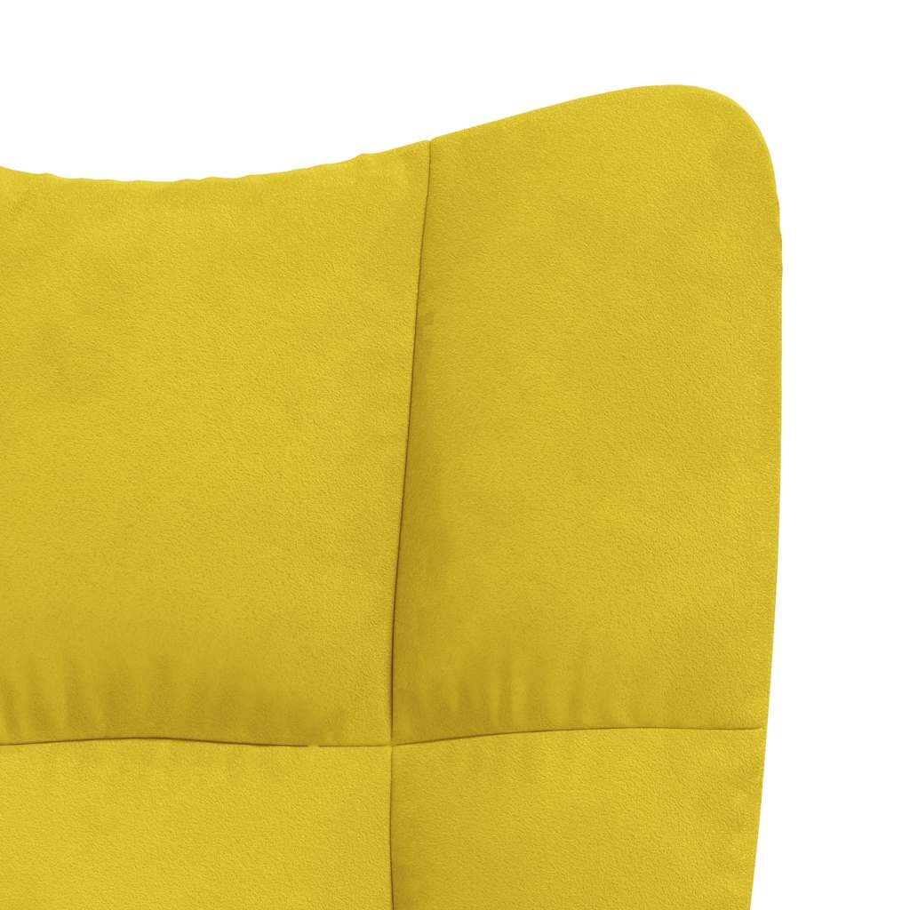 Sillón de relax con taburete terciopelo amarillo mostaza vidaXL