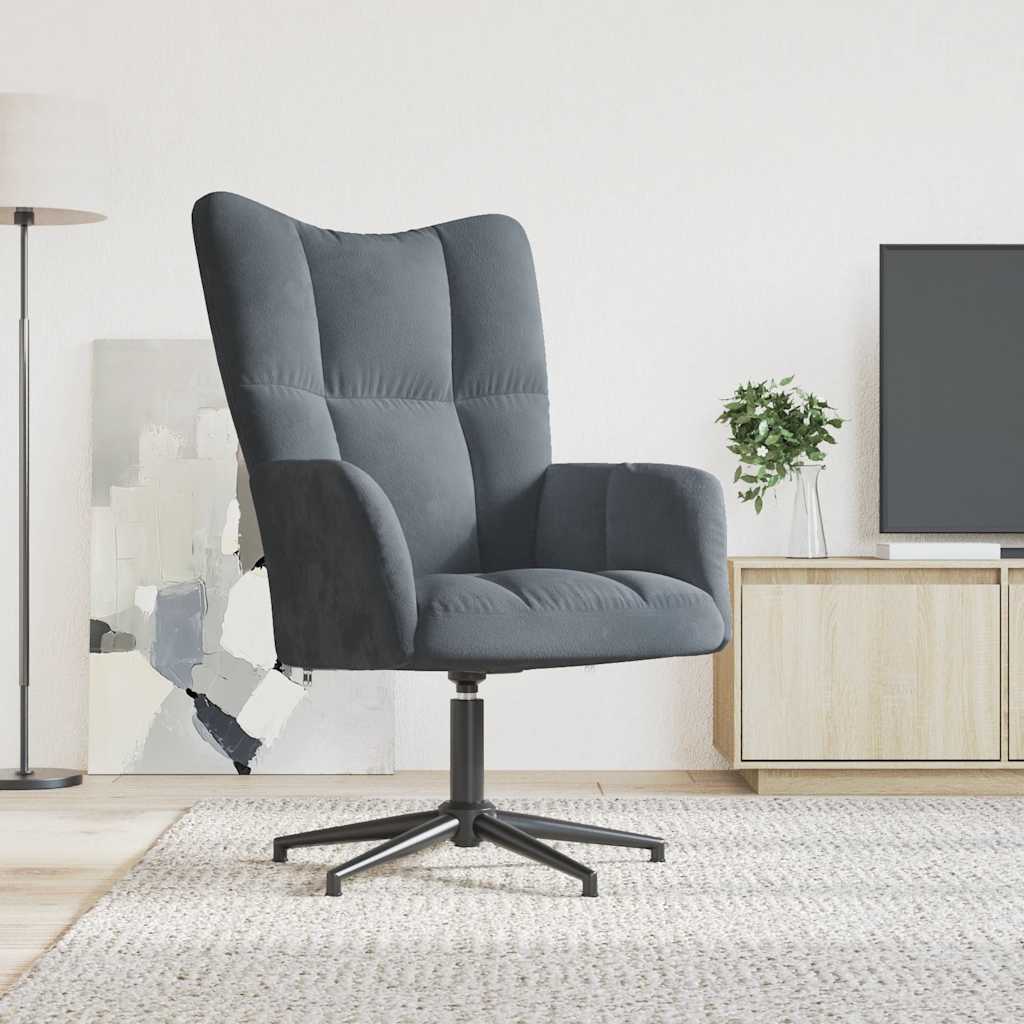 Vetonek Sillón de relax de terciopelo gris oscuro