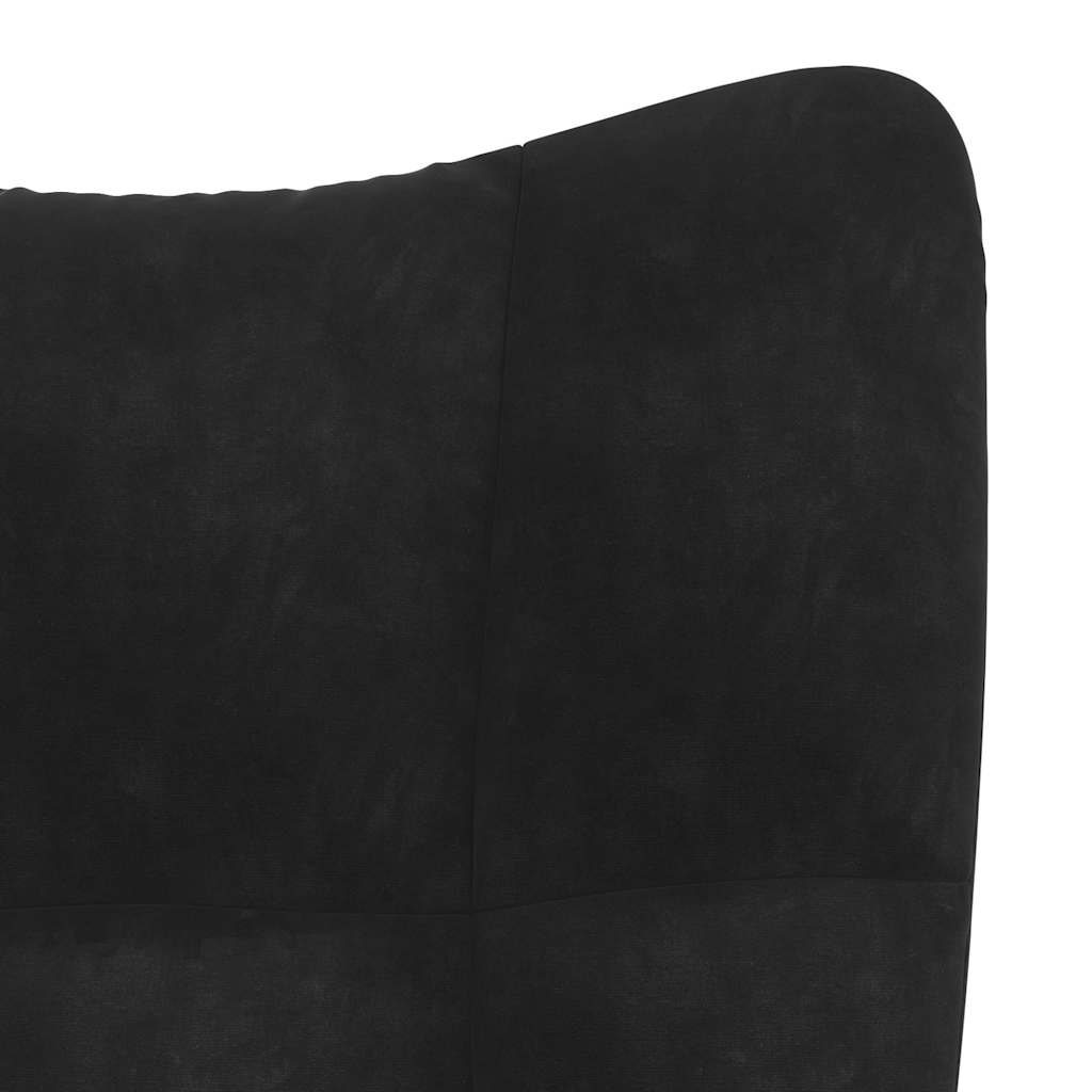 Sillón de relax de terciopelo negro vidaXL