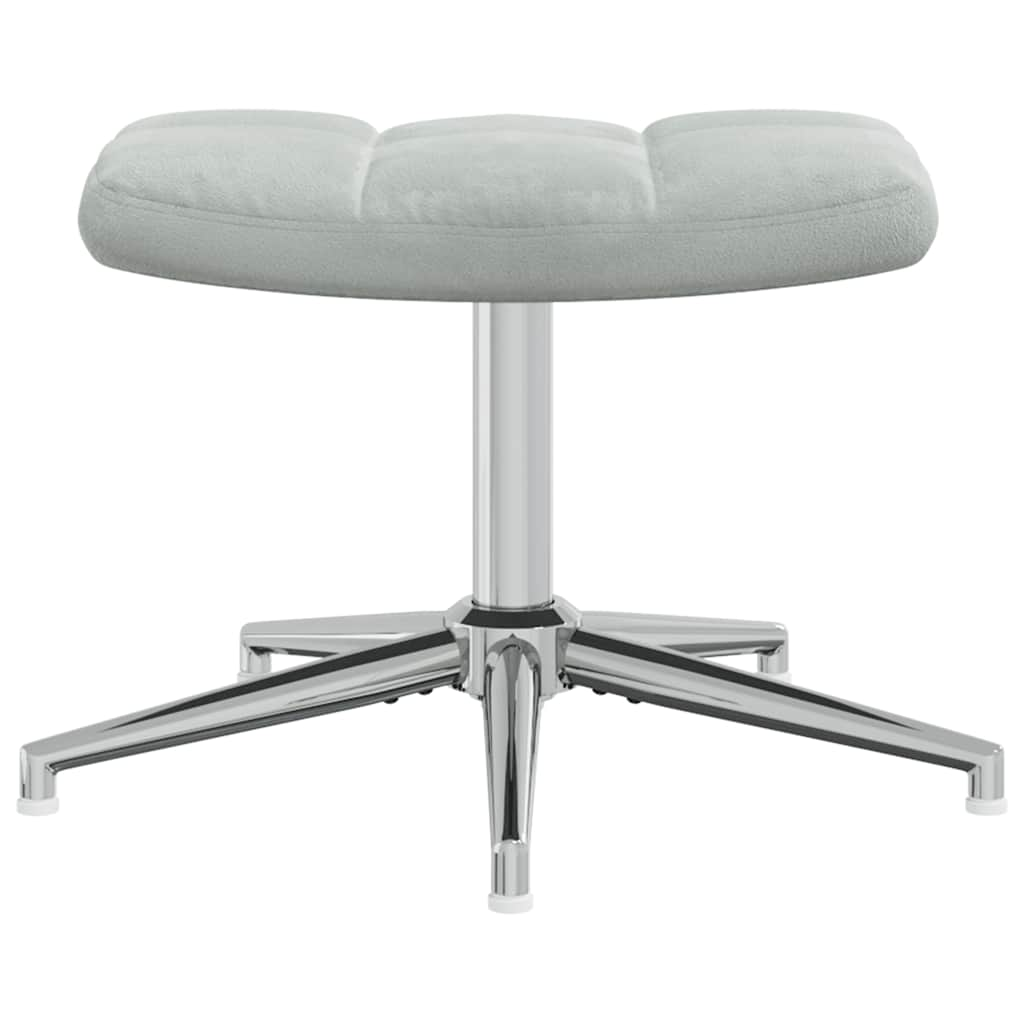 Sillón de relax con taburete terciopelo gris claro vidaXL