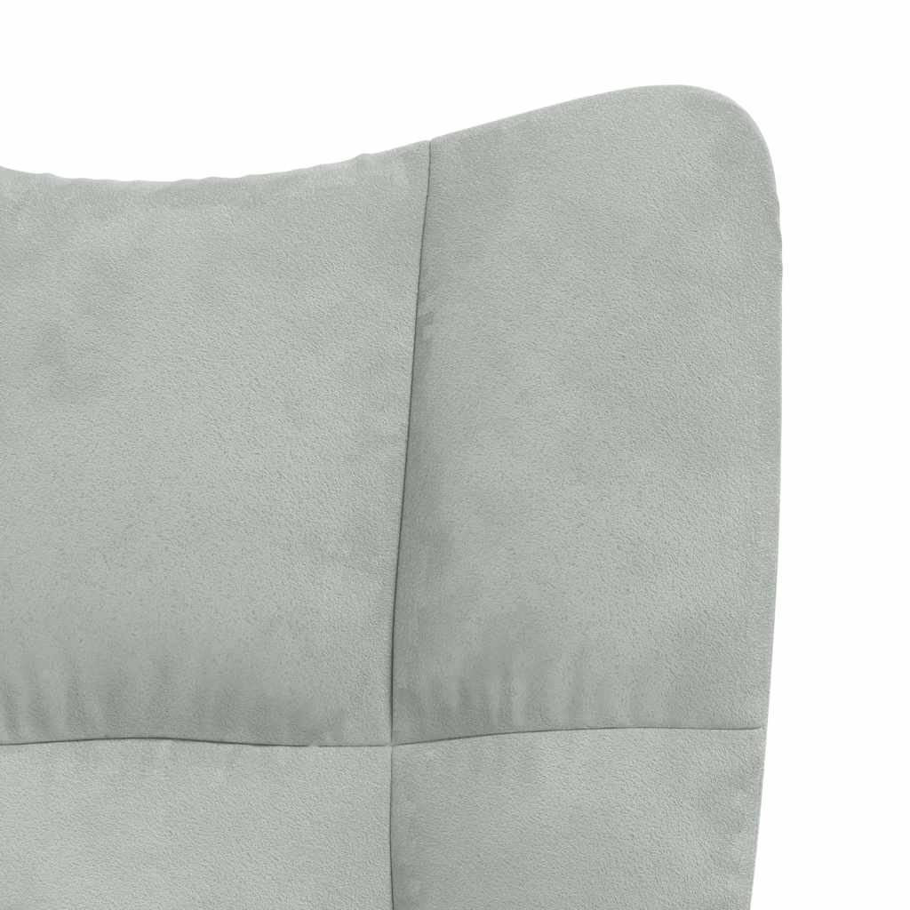 Sillón de relax con taburete terciopelo gris claro vidaXL